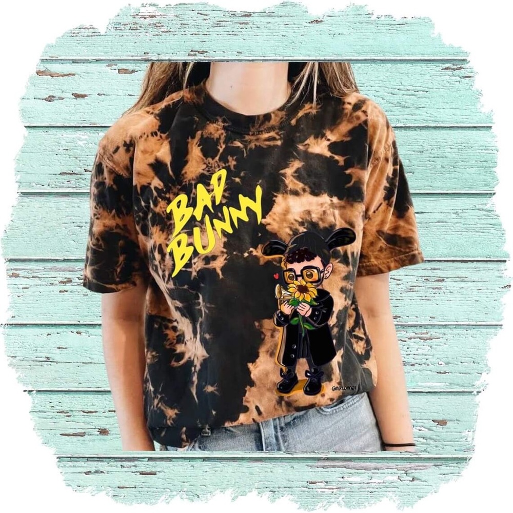 Bad Bunny Bleached Tye Dye Shirt